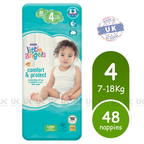 ASDA Little Angels Comfort And Protect Size 4 Nappies 48 Pack