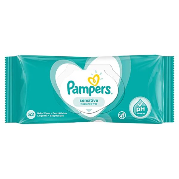 Pampers Baby Wipes Sensitive Fragrance Free 52 Wipes